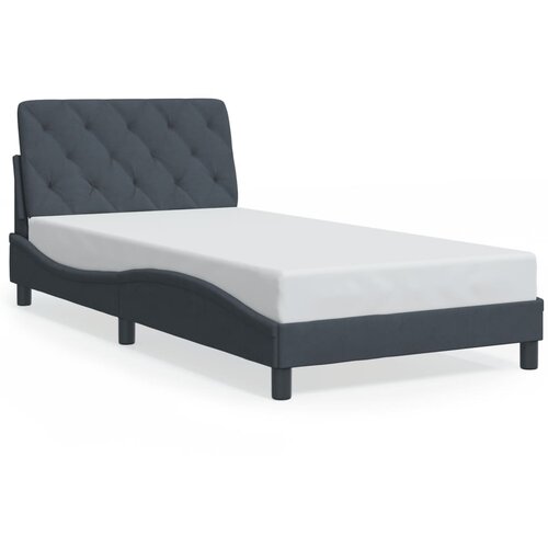 Maison Chic Posteljni okvir - Enojna postelja - Postelja za odrasle brez vzmetnice temno siv 100x200 cm žamet-J7849, (21771028) Slike