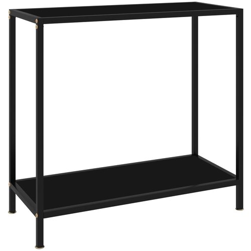 VidaXL Konzolna mizica črna 80x35x75 cm kaljeno steklo Slike