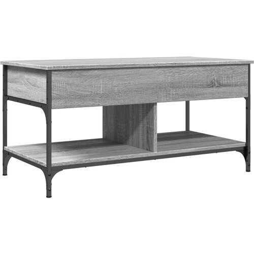 Maison Chic Klubska mizica - kavna mizica - Nizka mizica siva sonoma 100x50x50 cm inž. les in kovina, (21753126) Cene