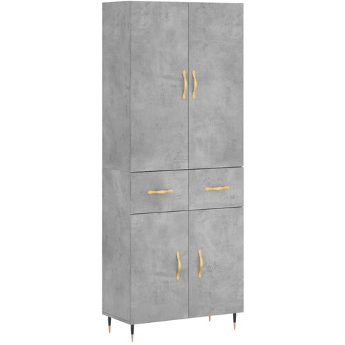 vidaXL Visoka komoda betonsko siva 69,5x34x180 cm inženirski les, (20805013) Cene