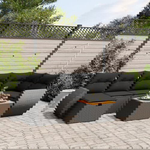 vidaXL 7-dijelni set vrtnih sofa od poliratana s jastucima crni Cijene
