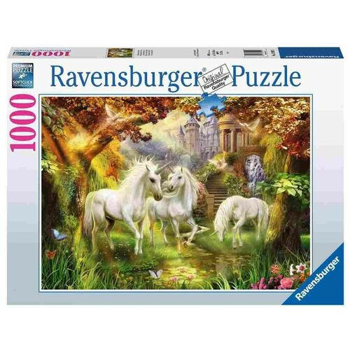 Ravensburger puzzle - Jednorozi u šumi - 1000 delova Slike