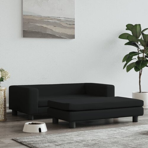 vidaXL Pasja postelja s podaljškom črna 100x50x30 cm žamet Cene