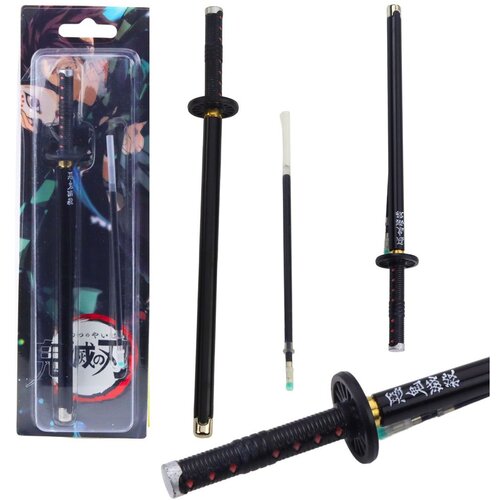 Katana Sword Anime kemijska olovka s metalnom crnom tintom, zamjenjivo punjenje, crna Slike