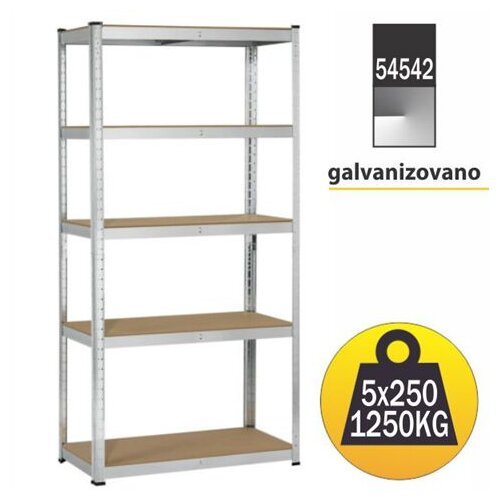 Mdc polica metal-medijapan 180x90x50cm, 5x250kg galva 54542 Cene