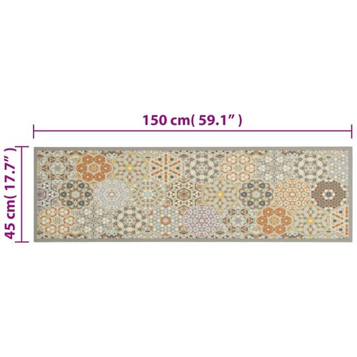  Kuhinjski tepih perivi pastelni &amp;scaron;esterokuti 45 x 150 cm bar&amp;scaron;un Slike