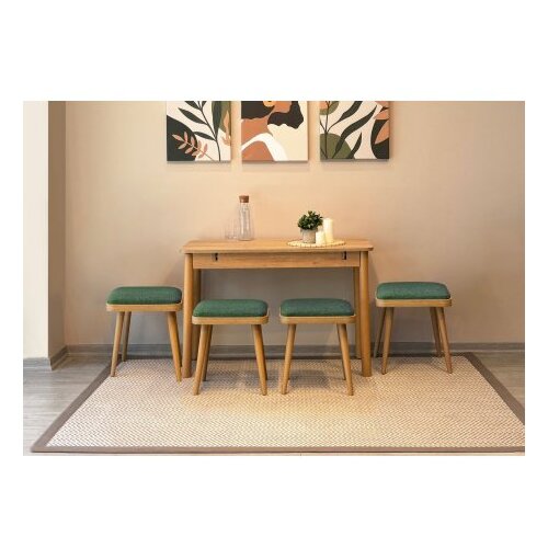 Hanah home vina mini 06 1070 oak green set : sto, stolice i klupa Cene