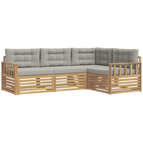 vidaXL Zunanja garnitura za sedenje 5 pcs Bela in svetlo siva, (5000281663) Cene