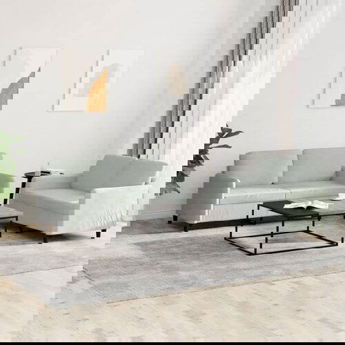 VidaXL 2-dijelni set sofa svjetlosivi bar&amp;scaron;unasti Slike