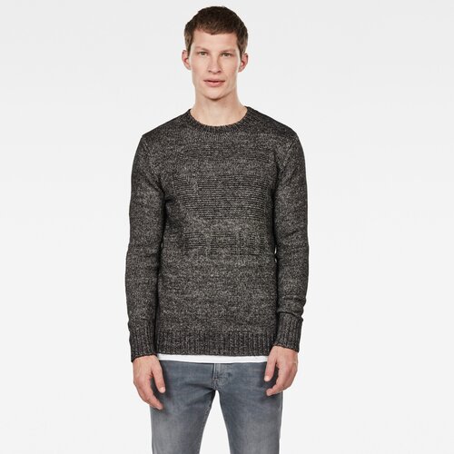 G-star Sweater - Mongram r knit l\s black and white Slike