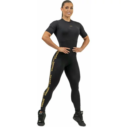 NEBBIA Workout Jumpsuit INTENSE Focus Black/Gold M Majica za fitnes