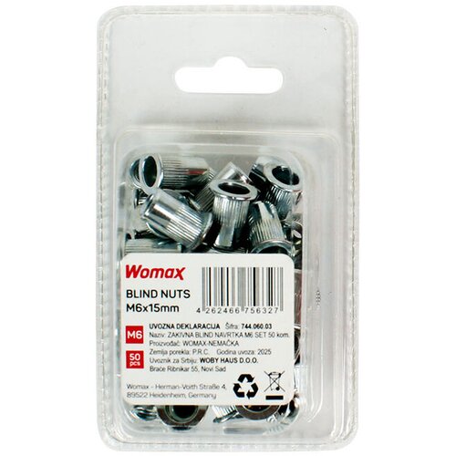 Womax Set zakivki sa navojem M6, 50 komada Slike