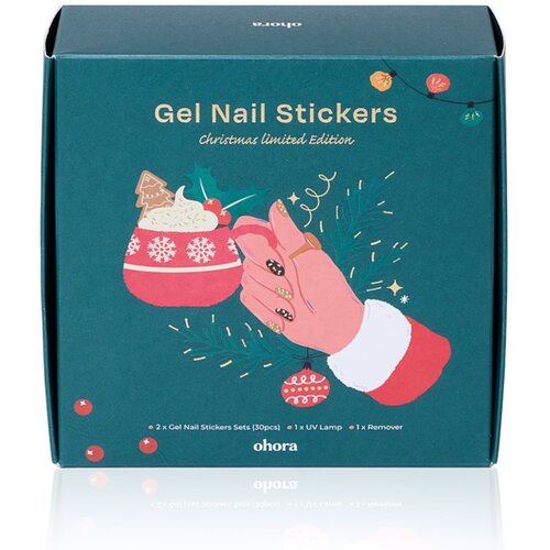 OHORA Semi Cured Gel Nail Strips Christmas Set božični darilni set za nohte Slike