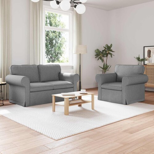  Set sofe 2 pcs Svijetlo siva 155 x 82 x 80 cm tkanina Cene