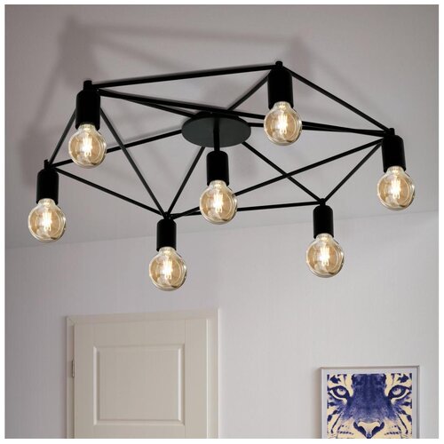Eglo 97904 - STAITI prislonjen plafonski luster 7xE27/60W/230V crna Cene