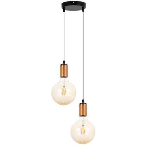  Luster na sajli MIROS, 2xE27/60W/230V, okrugao, crne/bakrene boje Cene