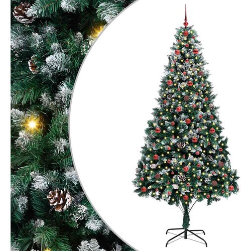 vidaXL Umestno božično drevo Zelena 240 cm PVC, jeklo in plastika, (5000066452) Cene