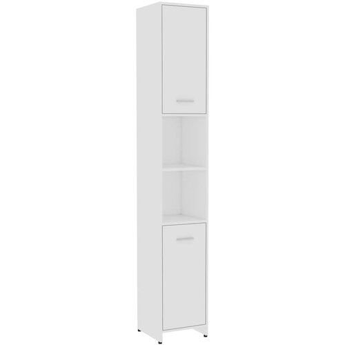 Maison Chic Kopalniška omarica - Kopalniški kabinet bela 30x30x183,5 cm iverna plošča, (21794963) Cene