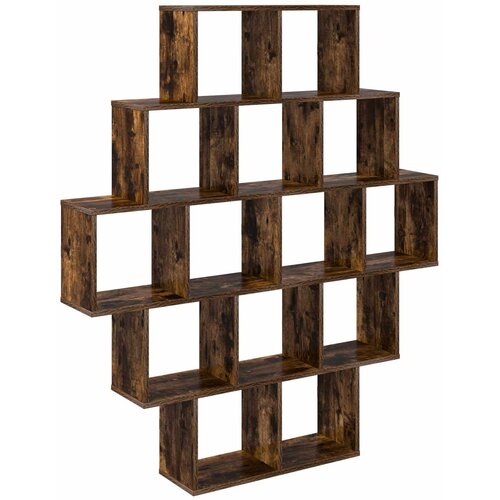 vidaXL Stenska polica Dimljen hrast 120 x 20 x 136 cm Inženirski les, (5000307486) Cene