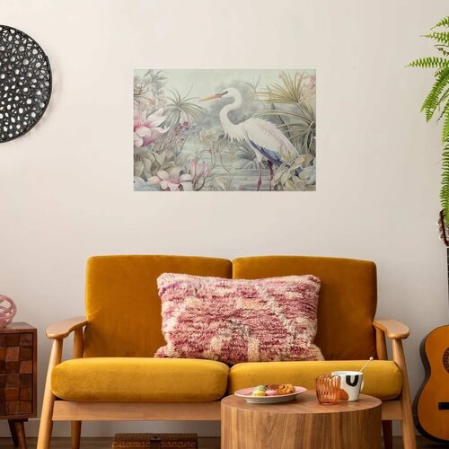  Plakat - Heron Wading in a Pond - illustration in light colors 60x40 Bez okvira Slike