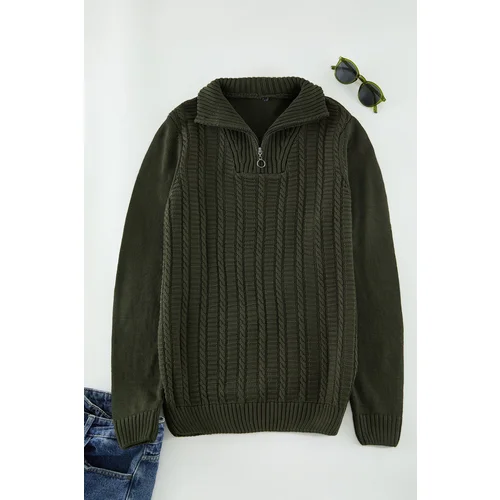 Trendyol Green Regular Half Turtleneck Hair Knit Sweater