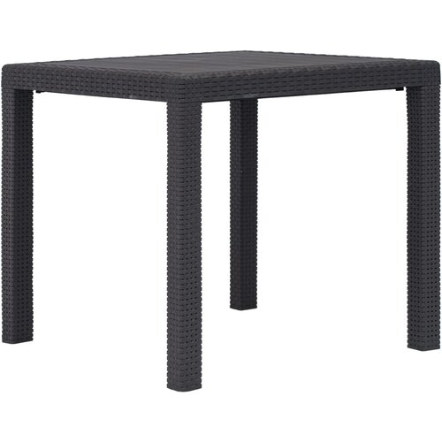 The Living Store Vrtna miza iz plastike 79x79x72 cm rjava videz ratana - Vrtna Miza, (21462133) Slike
