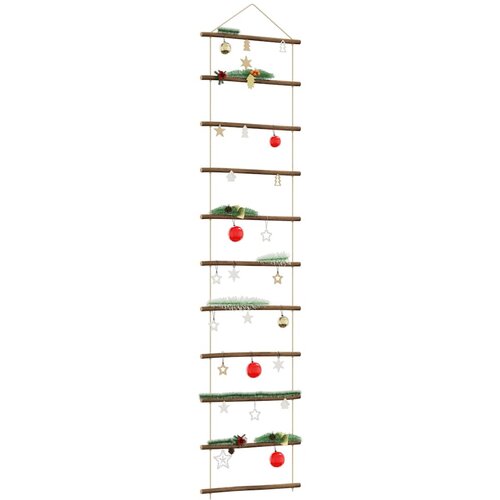 VidaXL Zidni ukras u obliku ljestava 50x200 cm prirodna grana Slike
