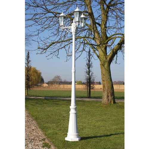 VidaXL Vrtna stupna svjetiljka 3-lanterne 215 cm bijela Slike
