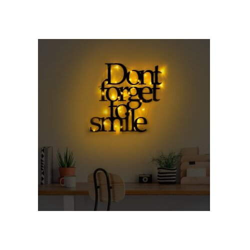Wallity zidna dekoracija Dont Forget To Smile 183, 67x70cm, Crna Cene