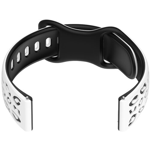INF Dvobarvni silikonski pa&scaron;ček za uro Huawei GT4/5, Samsung, Garmin White+Black 22 mm, (21741669) Cene