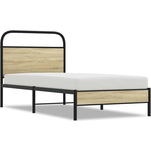 Maison Chic Posteljni okvir - Enojna postelja - Postelja za odrasle brez vzmetnice 75x190 cm sonoma hrast inž. les-J11023, (21772462) Cene