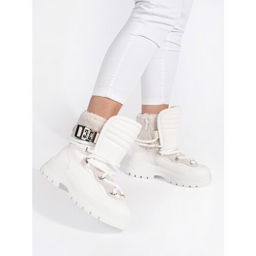 SEASTAR White women&amp;#039;s snow boots with fur on a thick sole Slike