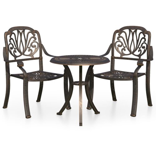  3-dijelni bistro set od lijevanog aluminija brončani Slike