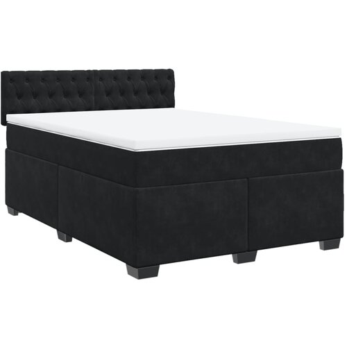 VidaXL Box spring postelja z vzmetnico črna 160x200 cm žamet, (21306552) Slike