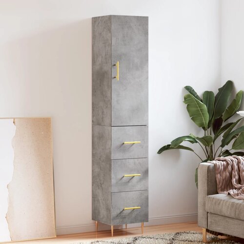 vidaXL Visoka omara betonsko siva 34,5x34x180 cm inženirski les Cene