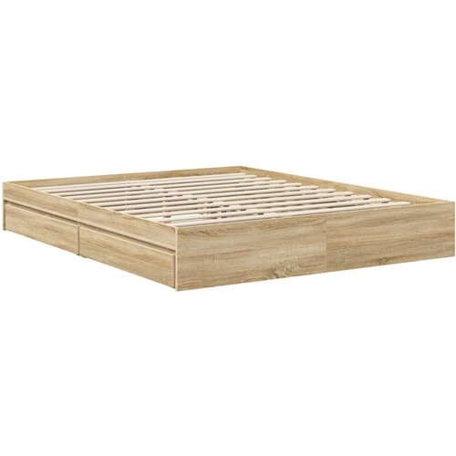  Krevet s od storage Bijelo 160 x 200 cm Konstruirano drvo Slike