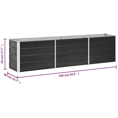 VidaXL Povi&amp;scaron;ena vrtna gredica pocinčani čelik 240x40x45 cm antracit Slike