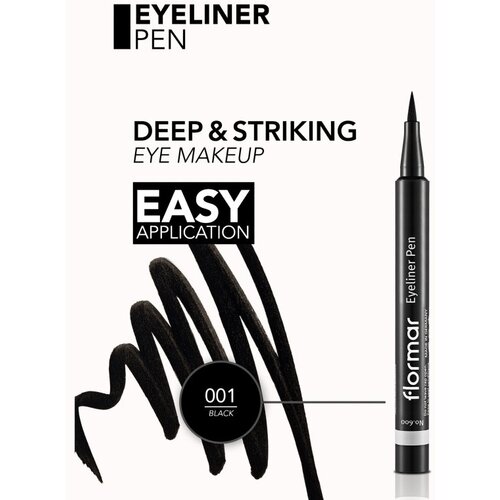 Flormar Eyeliner Pen črtalo za oči v obliki flomastra odtenek Black 1 ml Slike