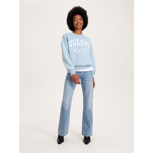Reserved pulover z vezenino - modra Cene