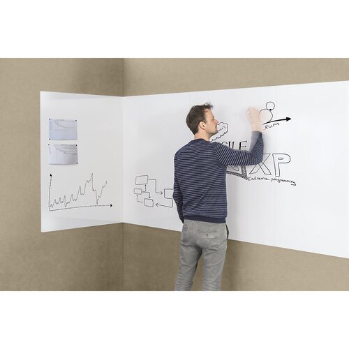 eurokraft pro Brezkončna bela tabla brez okvirja, jeklena pločevina, emajlirana, Š x V 880 x 1180 mm, bela Cene