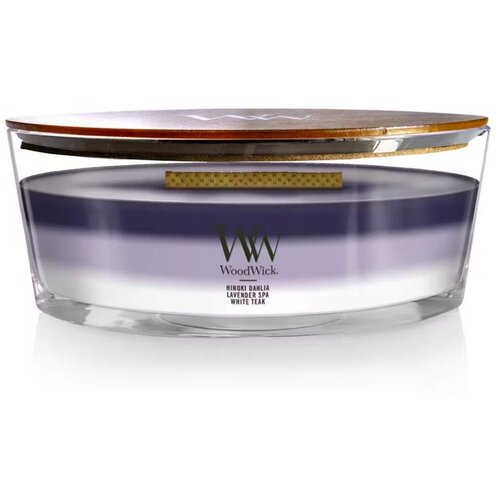 WoodWick Miri&amp;scaron;ljava sveća Evening Luxe Elipse Trilogy, Ljubičasto-bela Slike