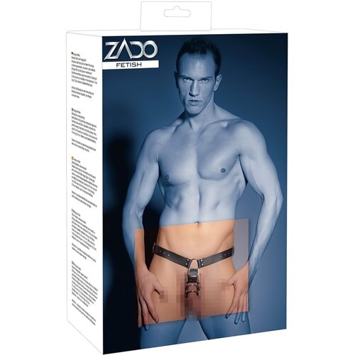 Zado Usnjeni jermeni z dildom, 3 obročki za penis Slike