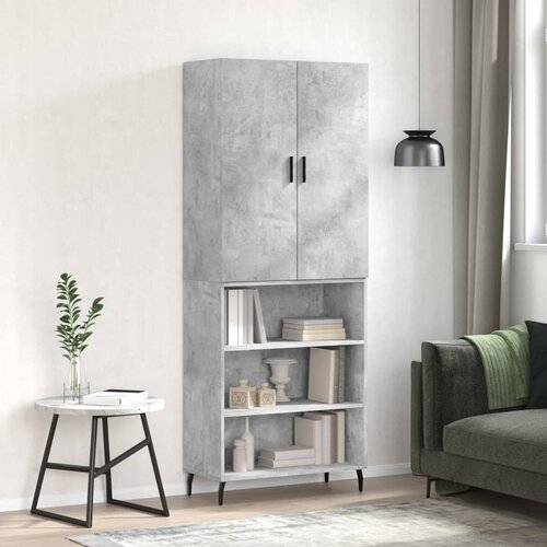  The Living Store Visoka komoda betonsko siva 69,5x34x180 cm inženirski les - Visoka Omara, (21450367) Cene