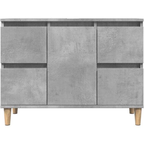 Ormarić za umivaonik siva boja betona 80 x 33 x 60 cm drveni Slike