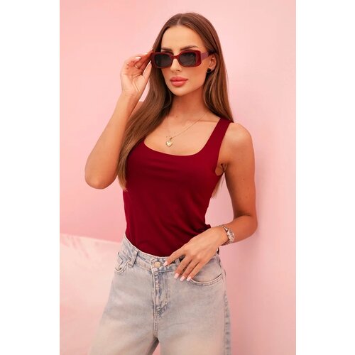 Kesi Włoski Women's strappy blouse with a neckline burgundy Cijene