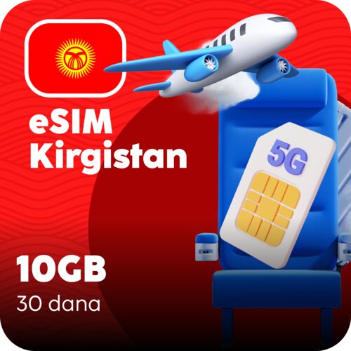 Ananas eSIM Kirgistan eSIM kartica - 10GB prepaid mobilnih podataka za 30 dana Slike