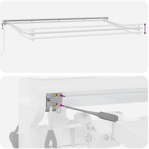  Okvir tende Žuta i bijela 350 x 200 cm Poliester s PU premazom Slike