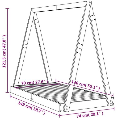  Za dječji krevet 70 x 140 cm od masivne borovine Slike