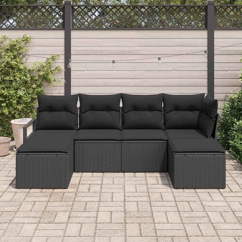  Set sofe 6 kom. Crna poliratan 230 x 117 x 85 cm Slike
