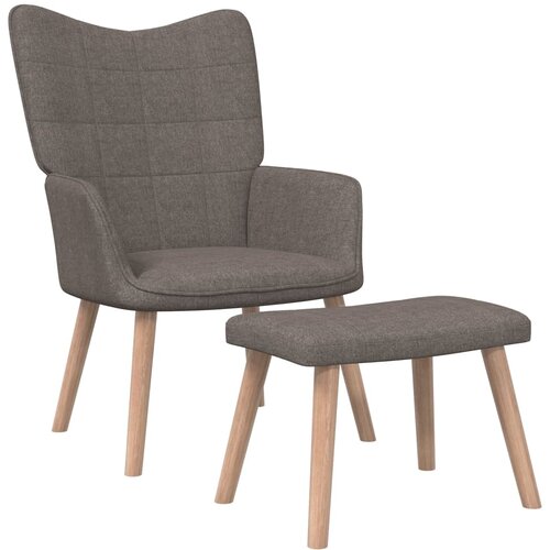  The Living Store Stol za sproščanje s stolčkom taupe blago - Stol Za Sproščanje, (21485248) Cene